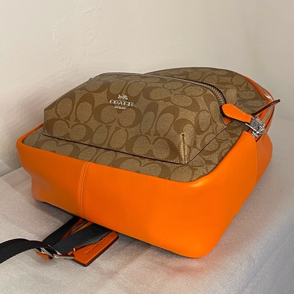 NEW Coach Medium Charlie Backpack (Signature Canvas/Orange) main image 4